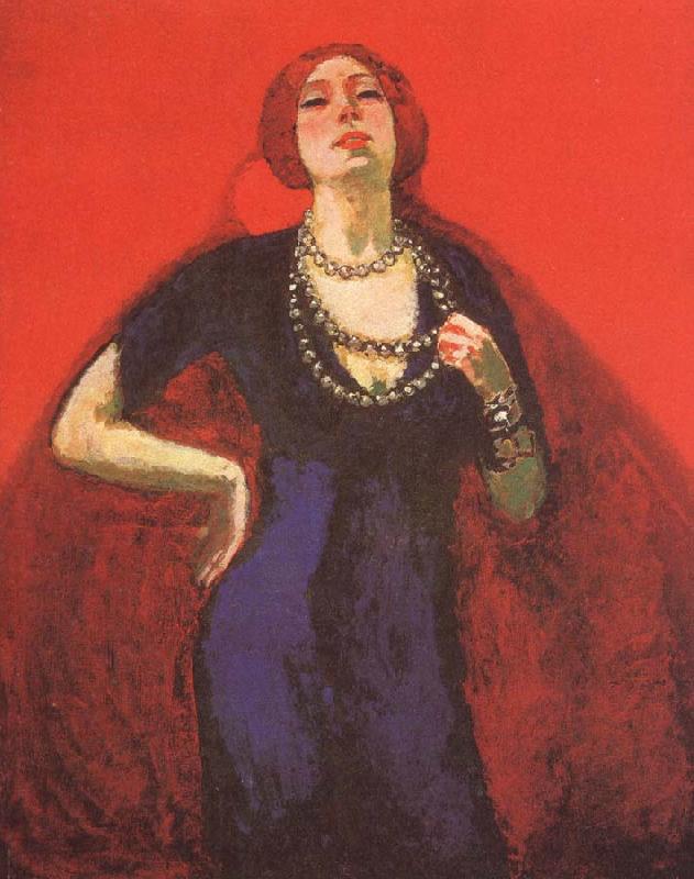 kees van dongen portrait of guus on a red ground